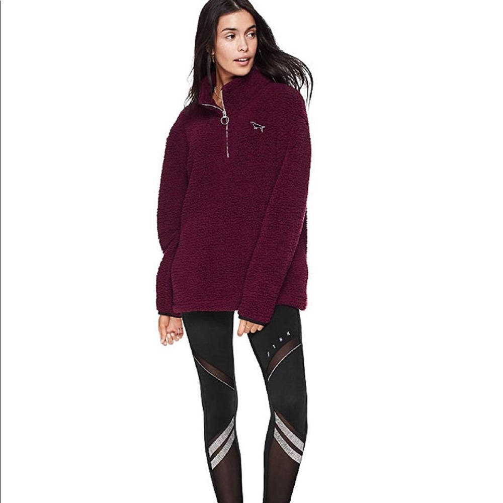 Maroon Sherpa Pullover
